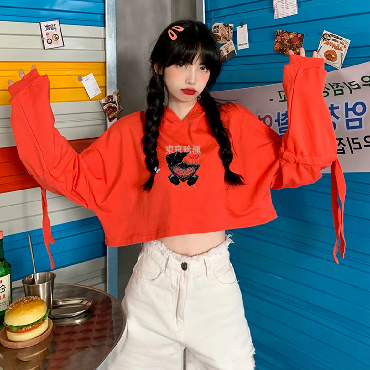 

Tokyo Ghoul Japan Anime Print Women's Hoodie Loose Hip Hop Sweatshirt Punk Streetwear Harajuku Women Hoodie Kaneki Ken Eyes Tops