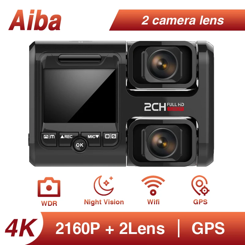Aaba J07 4k 2160p двойной объектив Sony IMX323 видеорегистратор Novatek 96663 чип датчик ночного