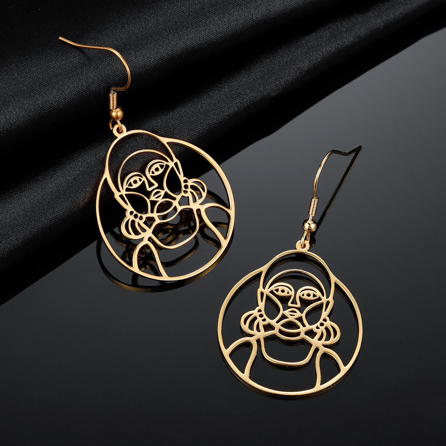 

DasCus Squid Game Long Dangle Earrings 2021 Trend New Style 18K Gold Jewelry Gift For Wowen Fashion Party Lady Accessories