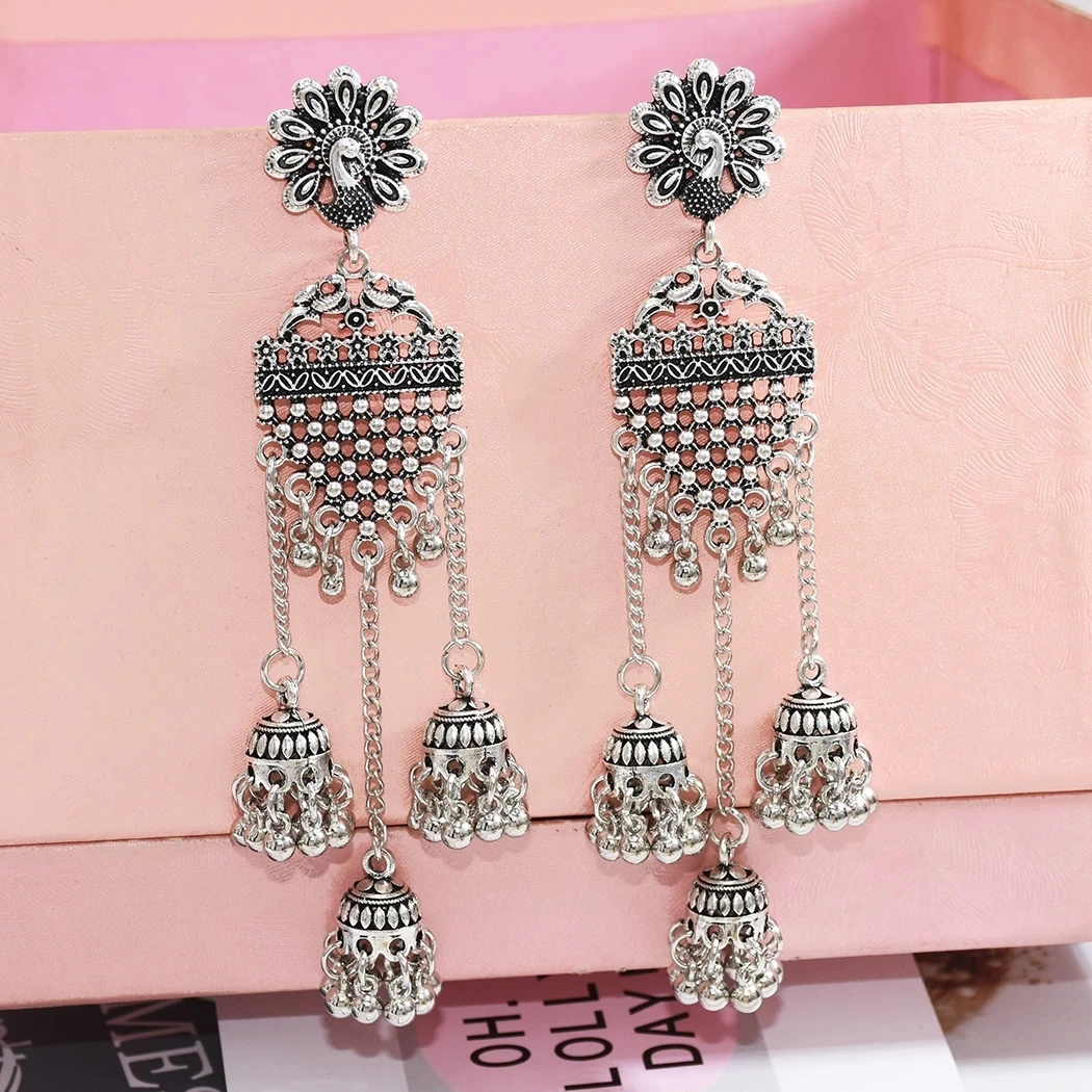 Этнические женские цветные индийские ювелирные изделия с павлином цыганские