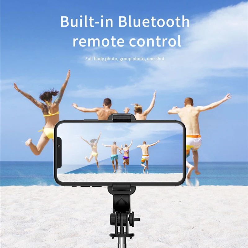 QZT Wireless Bluetooth Selfie Stick Remote Control Phone Smartphone Tripode Tripod Portable Fill Light | Электроника