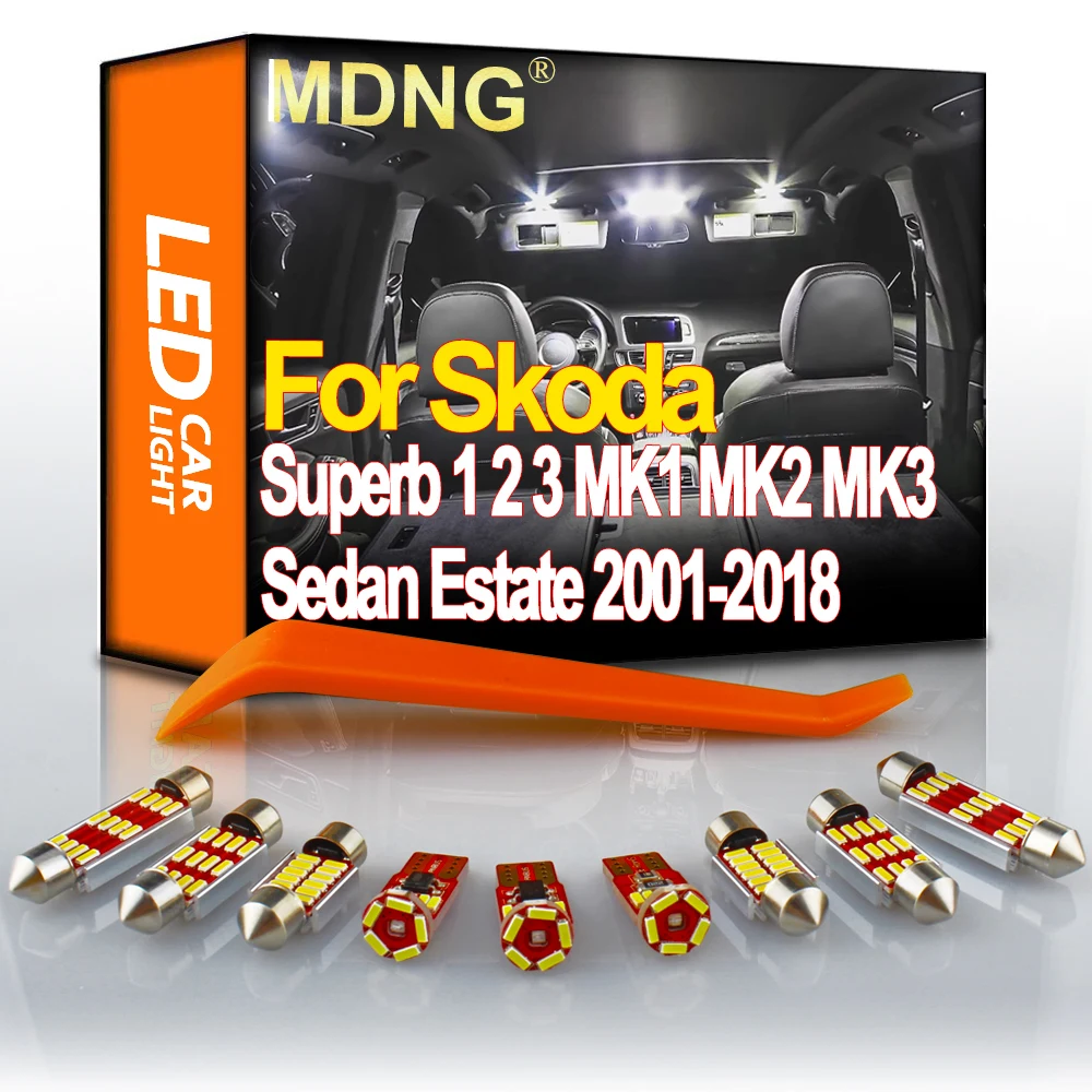 

MDNG Canbus Auto LED Interior Map Light Kit For Skoda Superb 1 2 3 MK1 MK2 MK3 Sedan Estate 2001-2018 Car Lighting Accessories