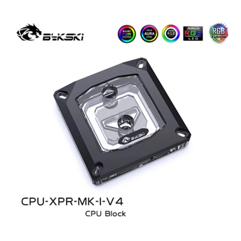 Водяной блок для процессора Bykski INTER I7 LGA 115x2011 2066 1366 5V ARGB / 12V RGB AURA SYNC CPU XPR MK I V4|Кулеры