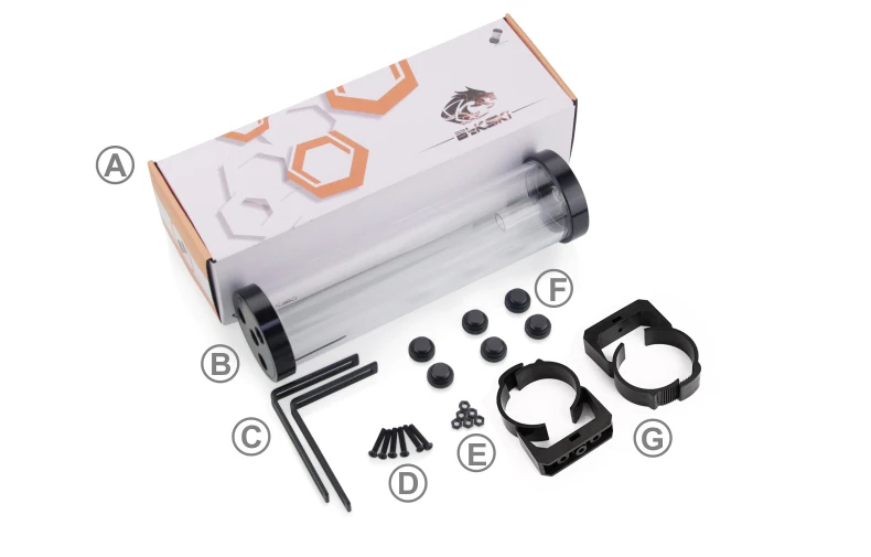 BYKSKI Silver 130/180/240 мм X 60 мм Диаметр цилиндрический дизельный двигатель с водяным охлаждением бак Алюминий сплав Хладагент+ акриловый G1/4 резервуар