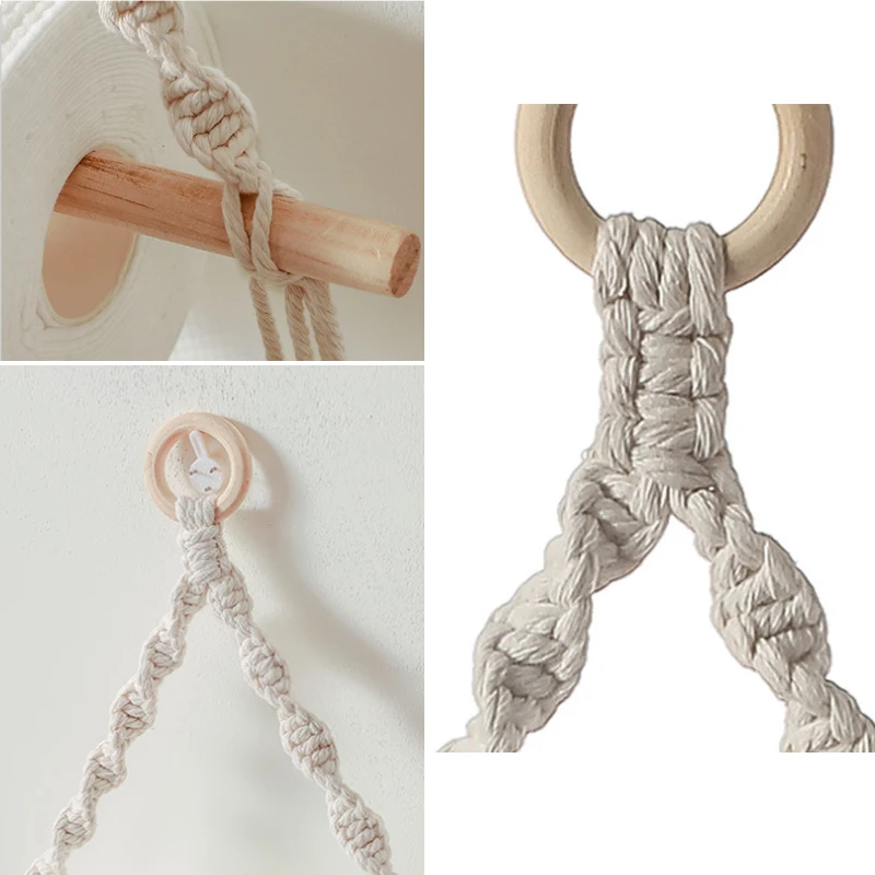 

1 PC Napkin Holder Wall Decoration Towel Rack Nordic Style Woven Tapestry Napkin Holder Braided Multifunctional Houseware