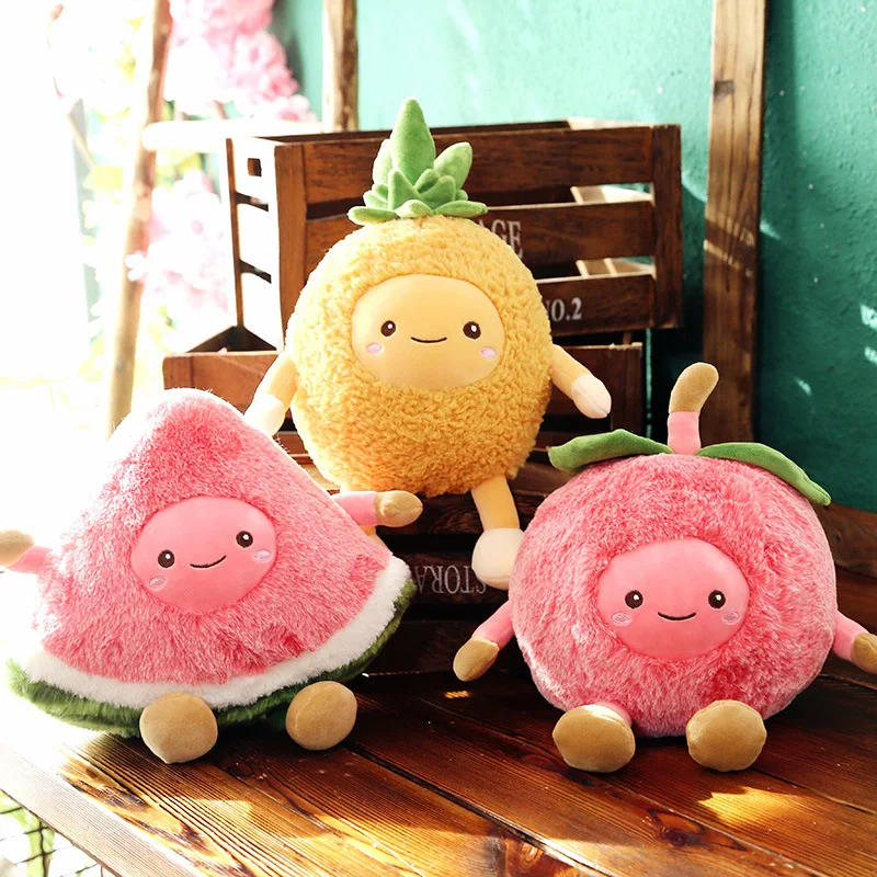 Kawaii подушка в форме фрукта арбуз яблоко сосновая плюшевая игрушка мягкая кукла