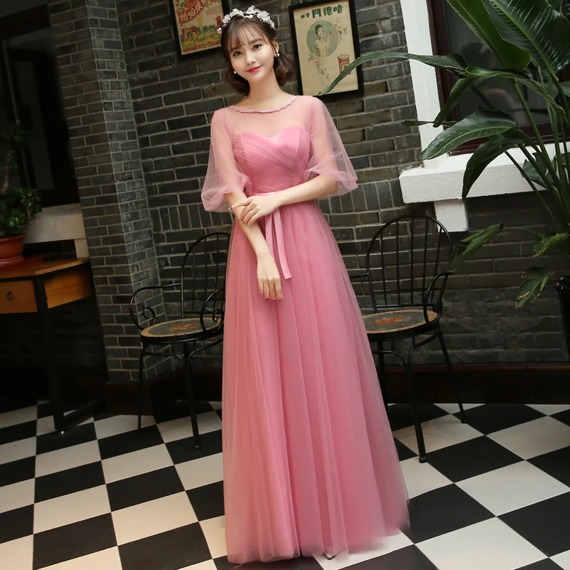 Бордовые Платья для подружки невесты сестры Длинные свадебные платья выпускные