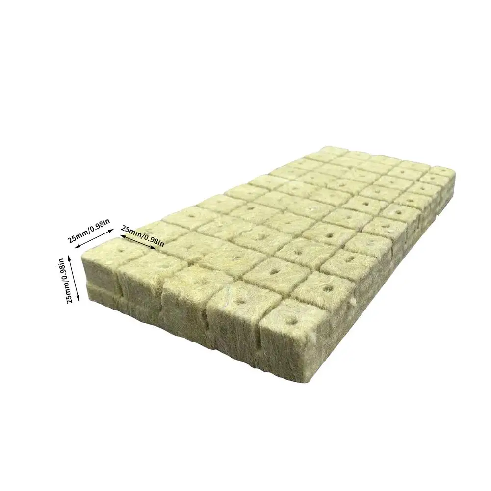 

50Pcs Rockwool Grow Cubes Hydroponics Grow Media Starter Plugs Soilless Culture Substrate Plant Propagation Seedling Block