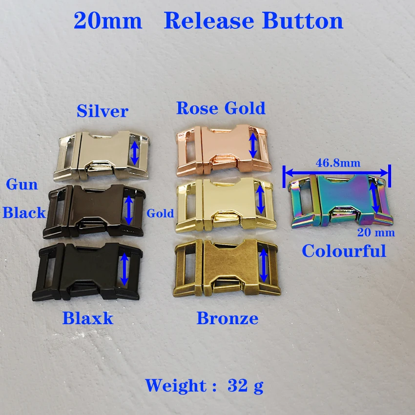 

1 Pcs 20mm Metal Metal Quick Side Release Buckle Clasps Bag Strap Purse Clip Clasp Parts Leather Accessories 20-SFK