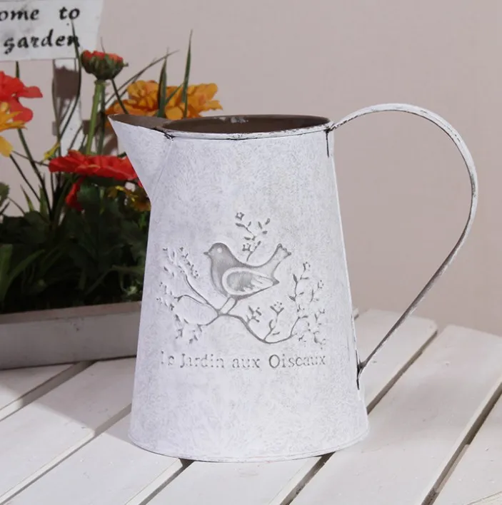 Французский идиллический Железный цветочный горшок украшение для гостиной