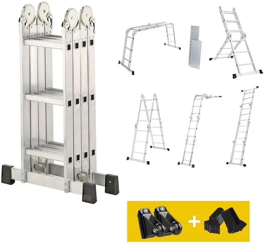 

3.6m Household Ladder Multifunction Foldable Stretch Adjustable Aluminium Metal Ladder Step Ladder Construction Tool Accessories