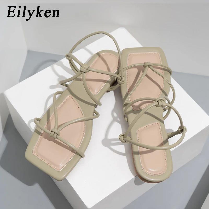 

Eilyken Новый сексуальный Классический с узкими лентами; Босоножки с открытым носком смешанные цвета, плоский сандалии 2022 летние женские откры...