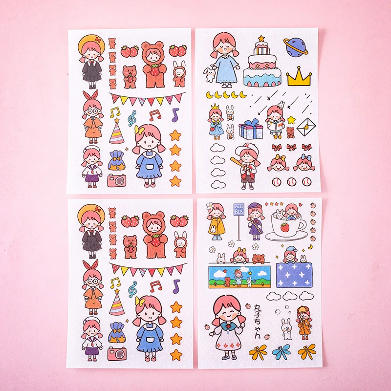 

Korean cartoon cute soft candy bear sticker DIY scrapbook junk mobile phone decoration material transparent stationery stickers