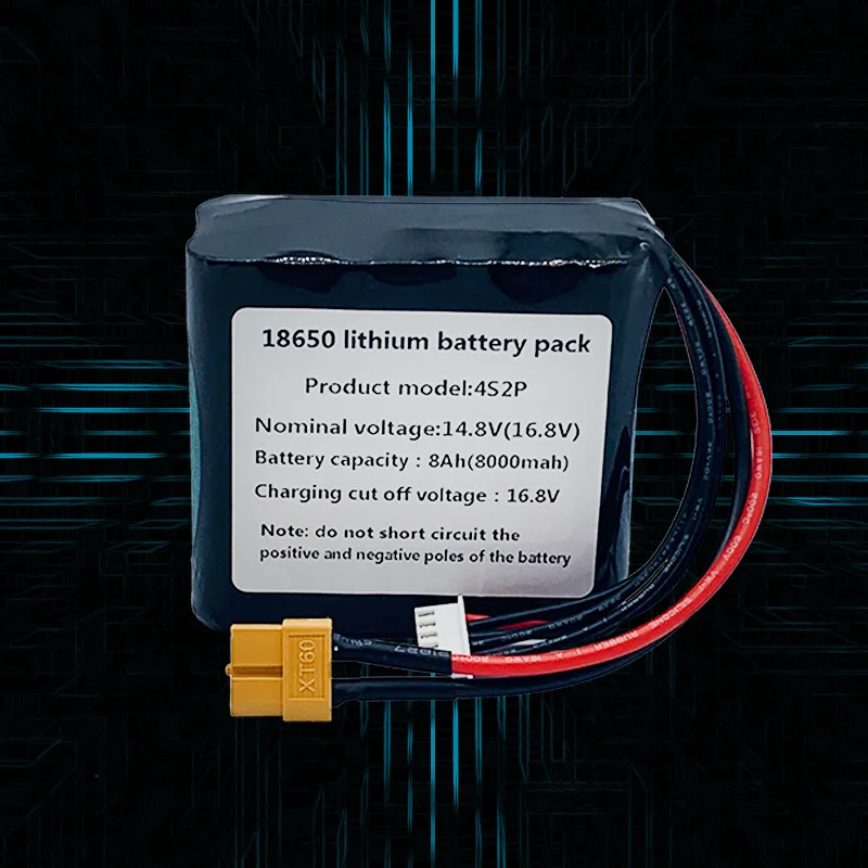 

New 4S2P 14.8V 8000mAh 16.8V18650 Battery Pack High Capacity UAV Rechargeable for Various RC Airplane Drone Quadrotor 5PXT60