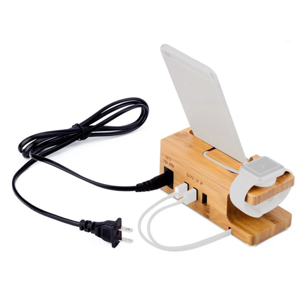Besegad бамбуковая зарядная станция USB подставка органайзер с дисплеем для яблочных