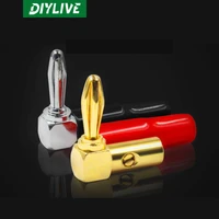 diylive 4pcs mvs horn cable banana head 90 degree stereo plug bend connector connector connector connector connector