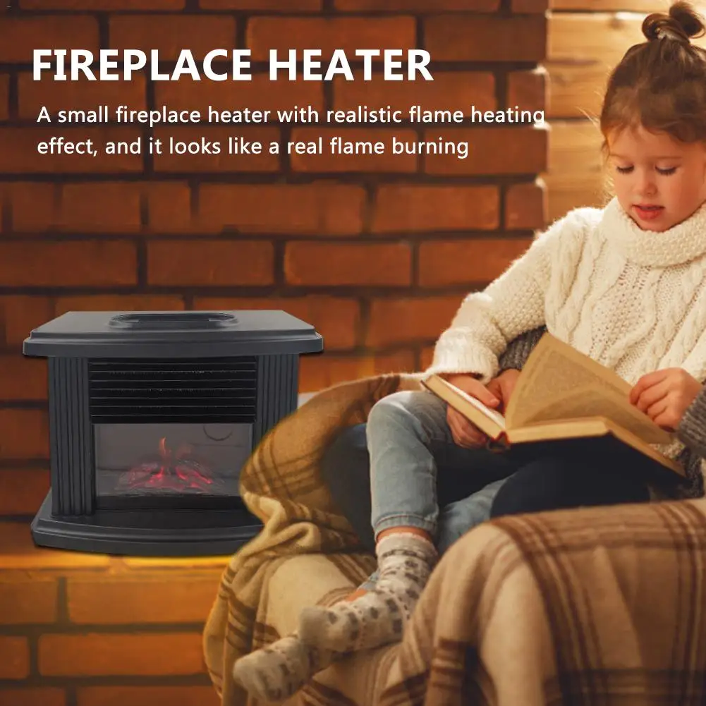 1000W Portable Electric Fireplace Stove Heater Tabletop Indoor Space Household Winter Heating Machine |