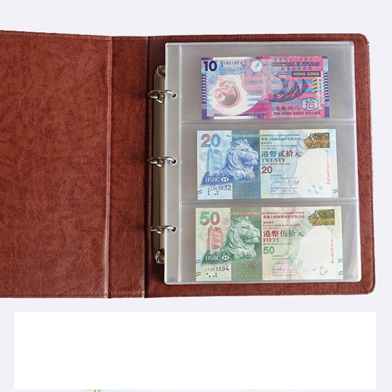 10 шт. бумага для банкнот альбом денег страницы сбора марок держатель рукава 3