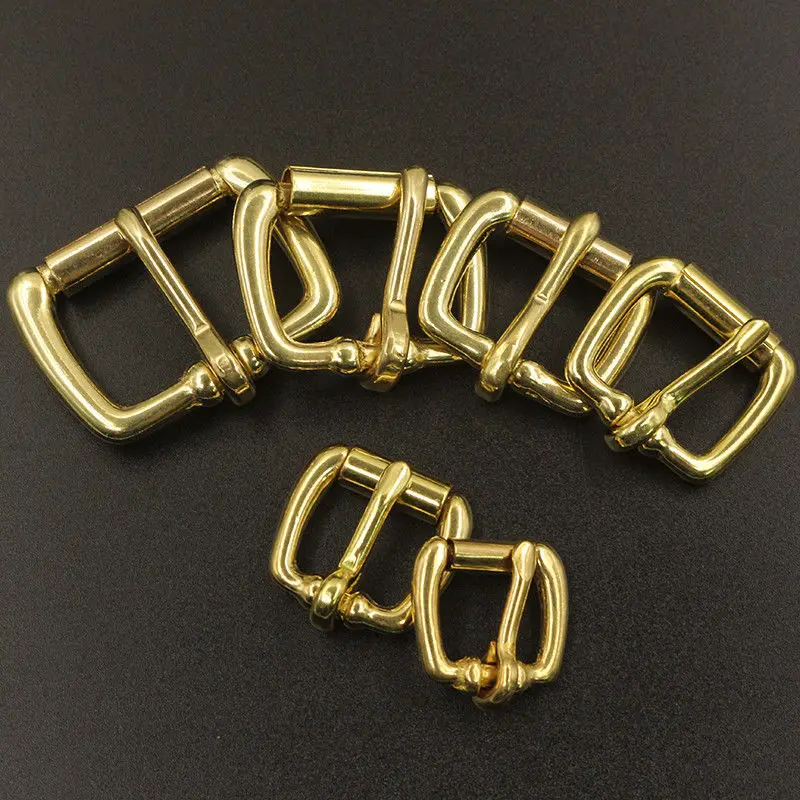 Цельная латунная металлическая пряжка для каблука Концевая Пряжка роликовая