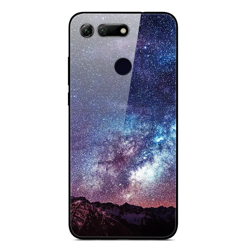 Темно-коричневый Чехол для huawei Honor View 20 20 S, закаленное стекло с принтом, чехол для huawei Honor 20 S, MAR-LX1 чехол для huawei View 20 V20 - Цвет: Темно-коричневый