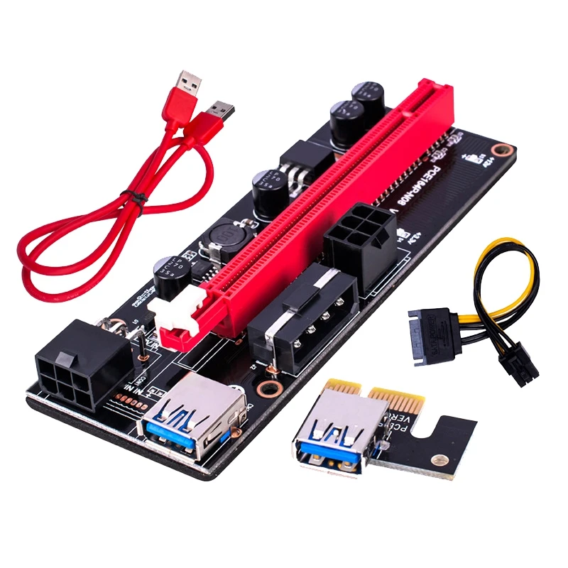 

PCI-E Extender PCI Express Riser Extension Cord USB 3.0 Adapter Card PCIE 1X to 16X for Linux /XP/ Win7 Win8 Win10