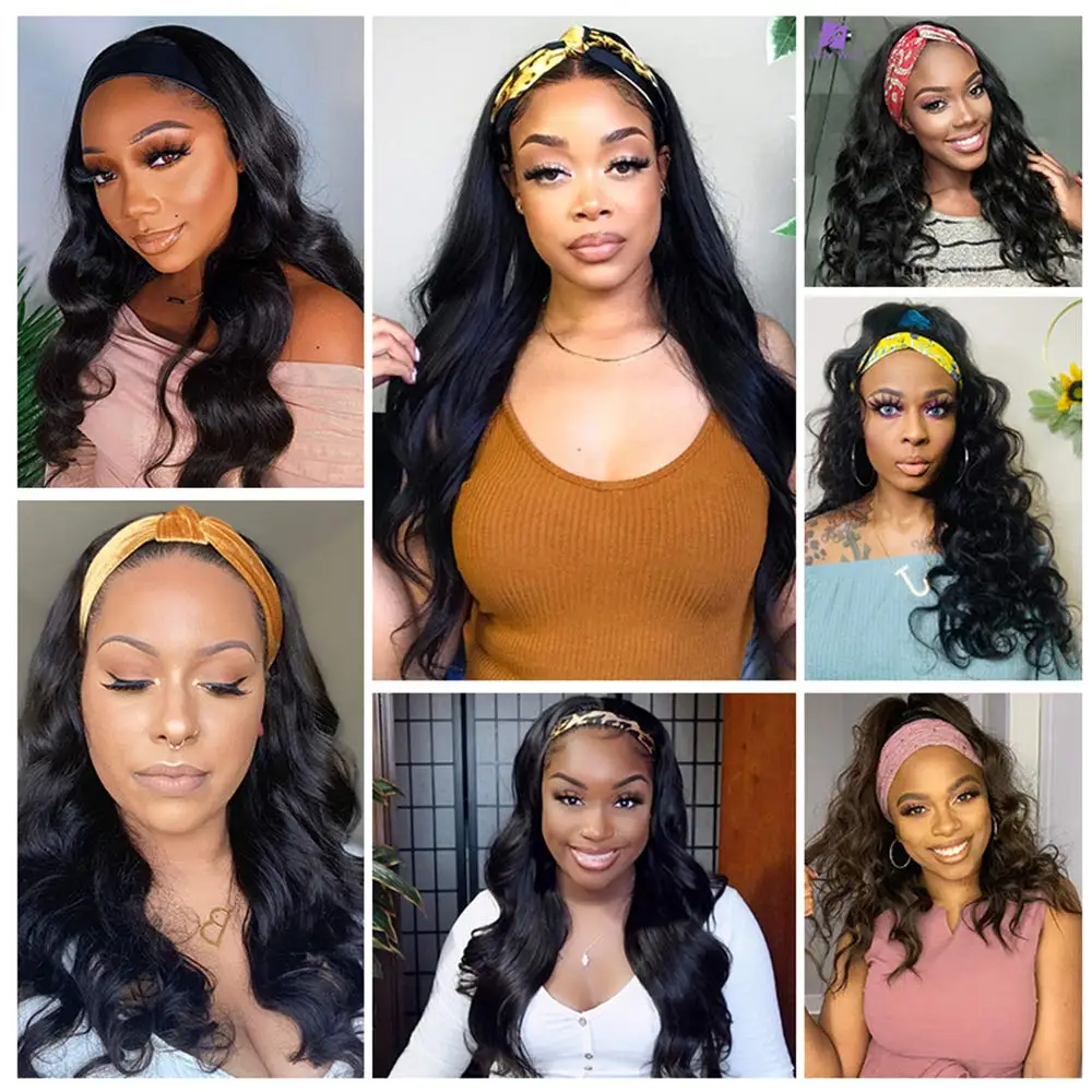 

Headband Wig Long Body Wave Wigs for Women Long Natural Black Synthetic Hair Women's Wigs