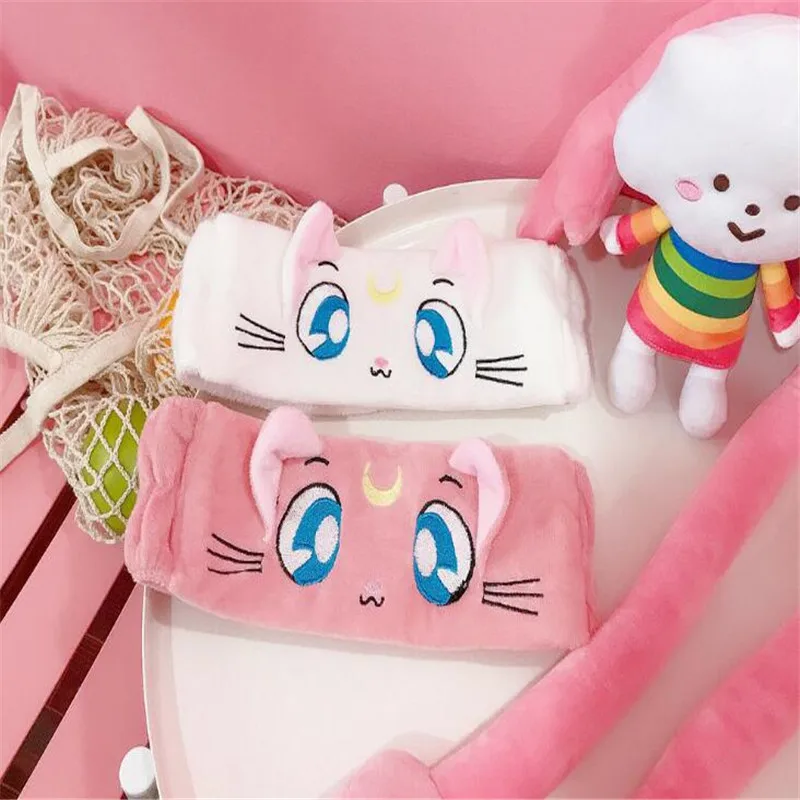 Повязка для волос Звезда Луна Кот аниме девушек повязка Косплей Милая чистка