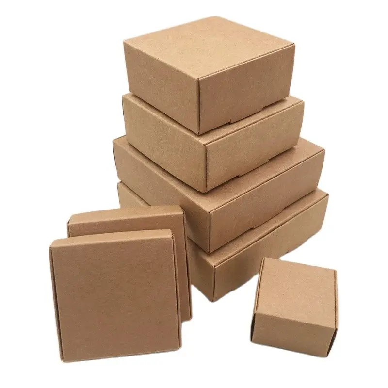 

50Pcs Small Kraft Gift Packaging Paper Box White Paper Cardboard Box Soap Candy Packing Kraft Paper Box