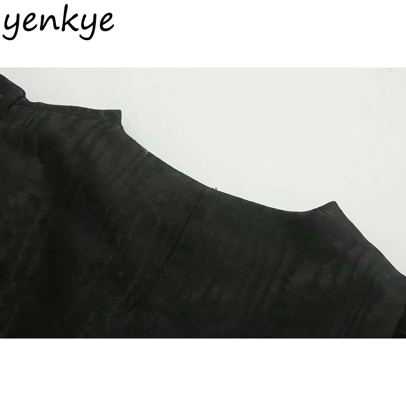 Женское винтажное офисное платье-блейзер черное платье-трапеция с v-образным