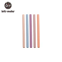 lets make 5pcset ins style silicone straws food grade bpa free baby tableware products baby teething toys mother baby supplies