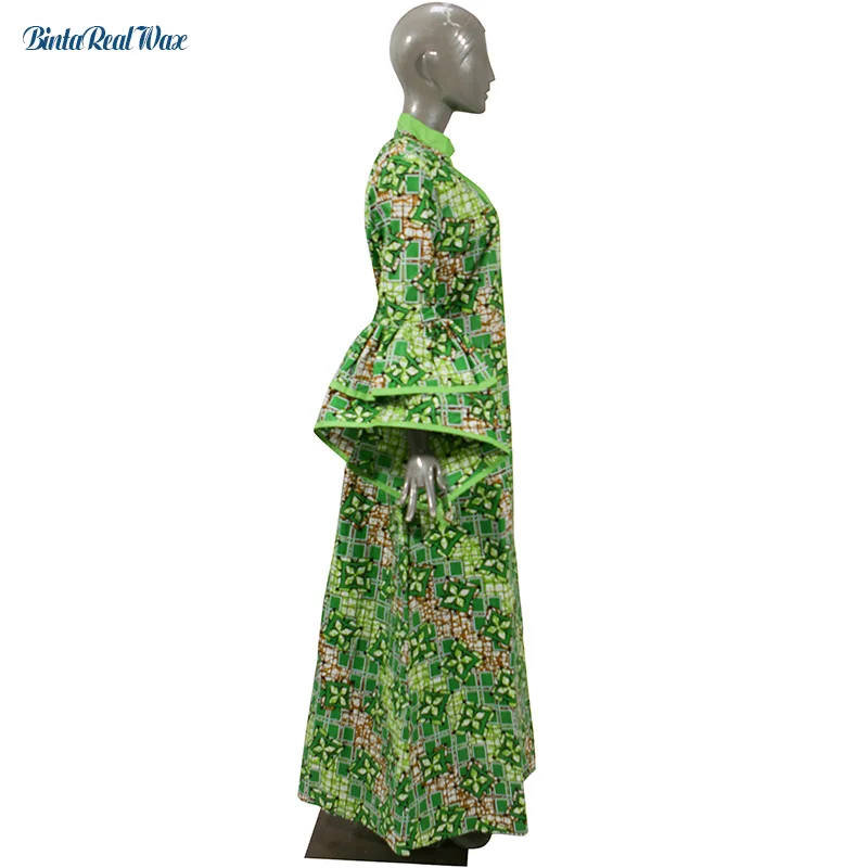 Новые длинные платья с Африканским принтом для женщин базин богатый 100% хлопок