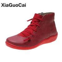 women shoes casual woman ankle boots big size pu leather female short boots fashion spring autumn womans high top shoe hot sale