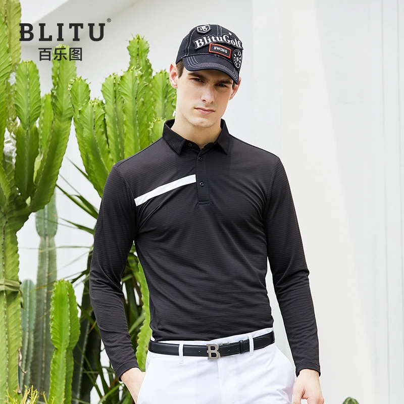Golf Shirt Men's T-shirt Spring Autumn Sportswear Long Sleeve Breathable Dry Fit Tech Polo-shirt Wear 골프웨어 | Спорт и