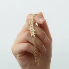 Старинный английский именной браслет, персонализированные именные браслеты, готические ювелирные изделия, Золотая цепочка, персонализированные именные браслеты для женщин и мужчин