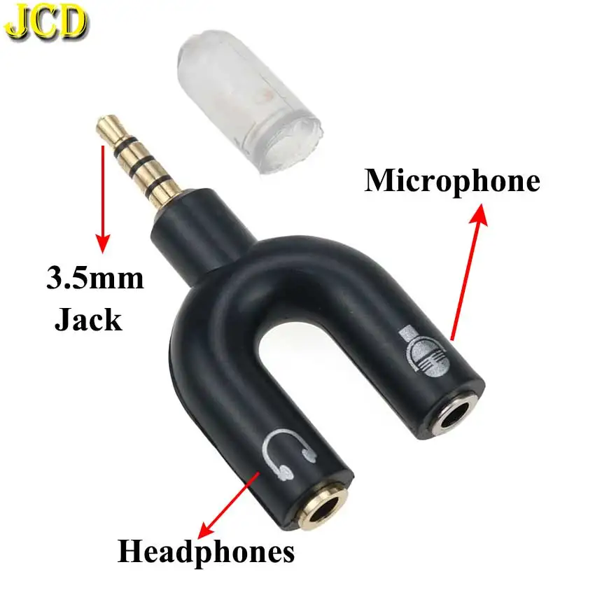 

JCD For Xbox One Adapter (TRRS) Headset Headphone Mic 2 to 1 Splitter for PS4 PC Laptop Ear Headset Headphone Audio Adapter
