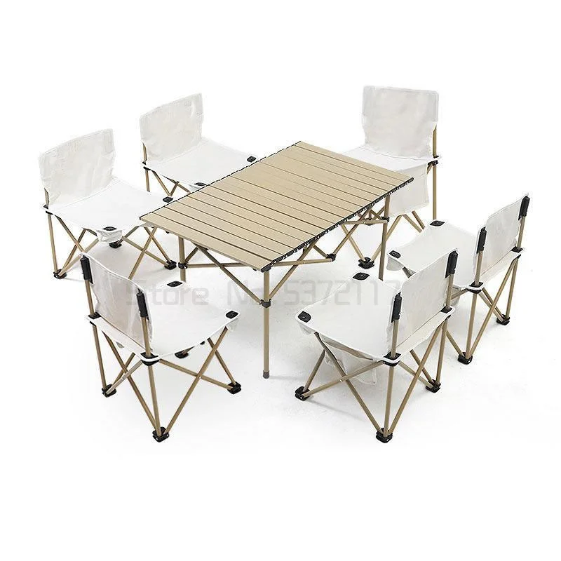구매 탐색기 야외 테이블과 의자 휴대용 자동차 라이트 알루미늄 합금 접는 피크닉 세트 오믈렛 테이블