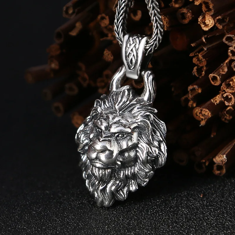 13*25*35MM Real 925 Sterling Silver Lion Head Charms Pendant Fine Jewelry Accessories | Украшения и аксессуары