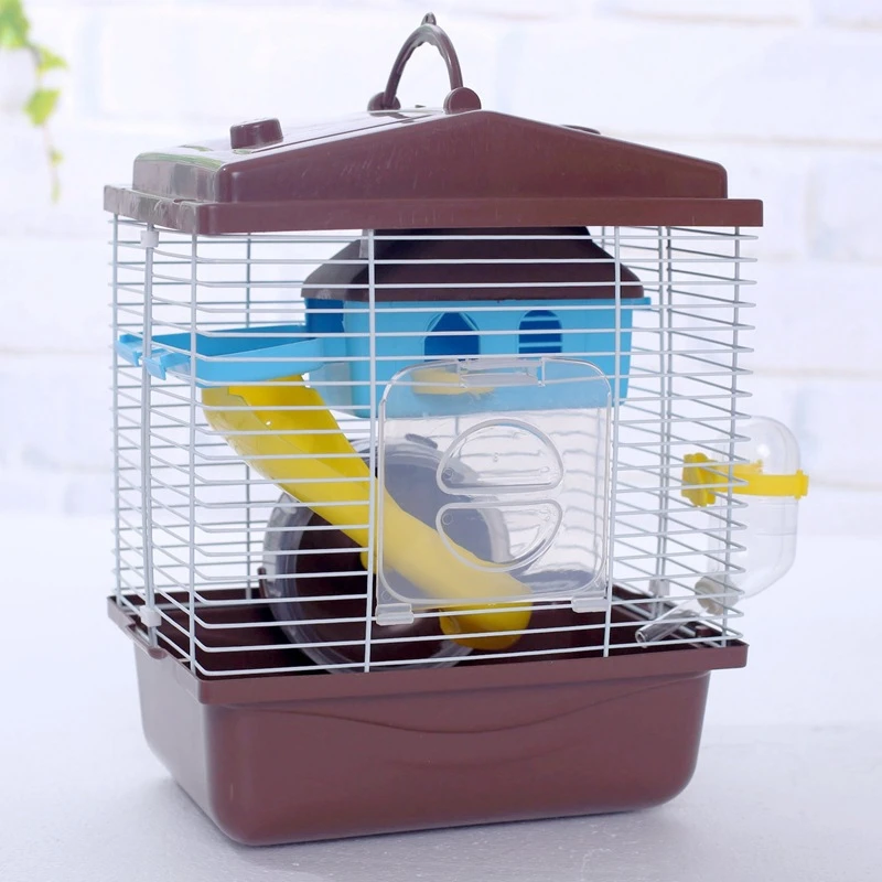 

Pet Cage Hamster Cottage with Transparent Skylight Double Layer House for Hamster Golden Hamster Pet