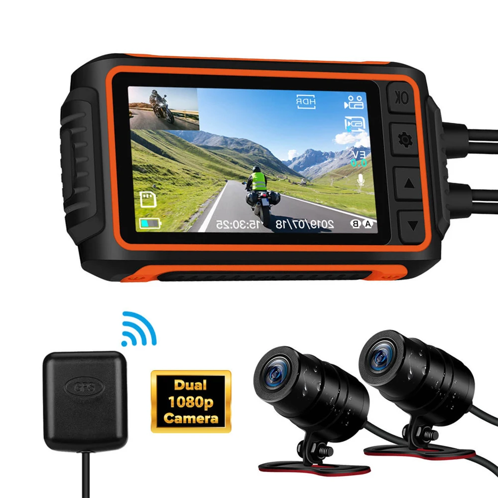 Видеорегистратор WonVon A10 водонепроницаемый с Wi-Fi 1080P двойной HD объектив DVR GPS ночное