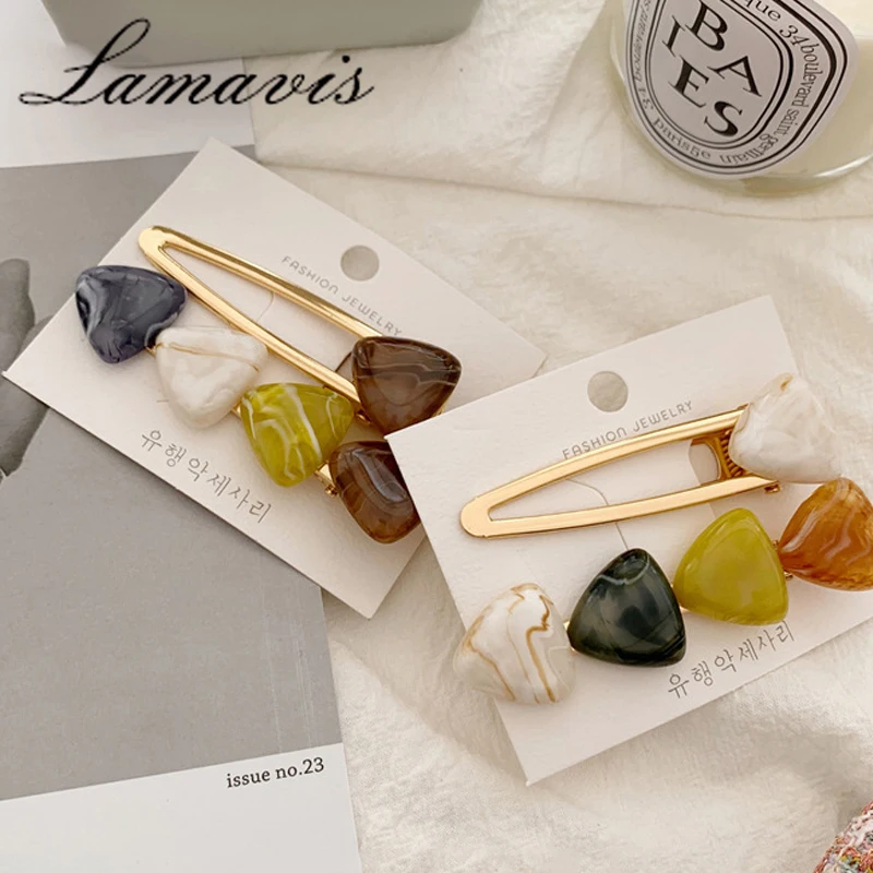 

New Style Temperament Stone And Crystal Color With Bangjia Simple Retro Alloy Hairpin Accessories With Bangjia