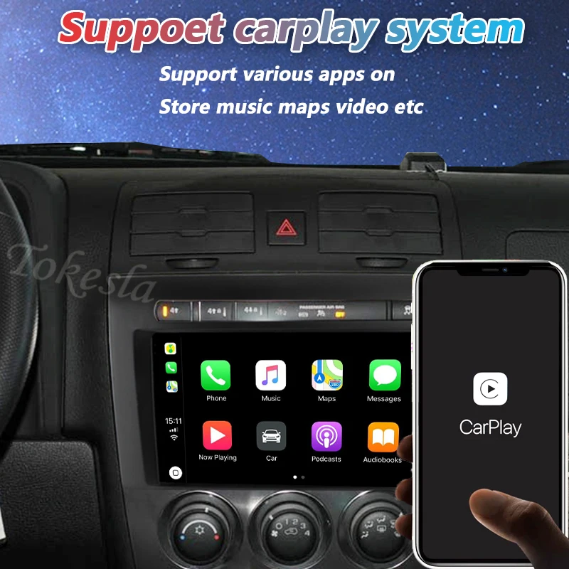 tokesla car radio android for hummer h3 video 2 din dvd automotivo central multimedia player gps navigation screen receiver 5g free global shipping