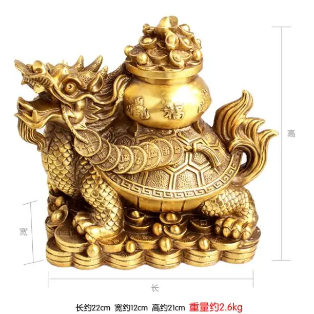 Brass Fengshui Tortoise Jubao Pot Arrangements Dragon Turtle Home Decorations | Дом и сад