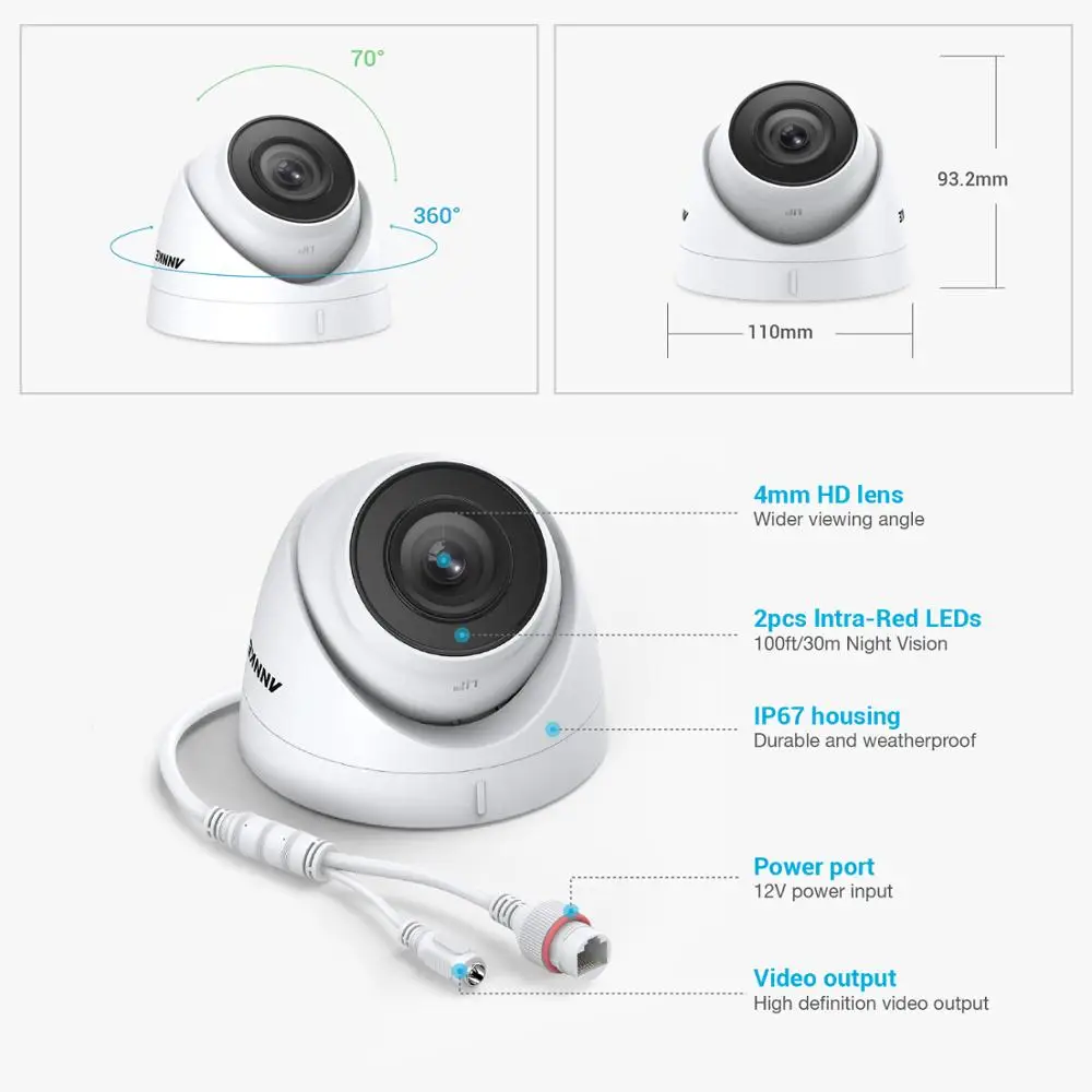 ANNKE 8CH 2MP со сверхвысоким разрешением Ultra HD POE сетевой видеорегистратор