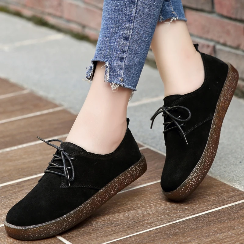 Женская обувь Сезон Зима элегантная из кожи с нашивкой zapatos de mujer con plataforma plana moda 2018