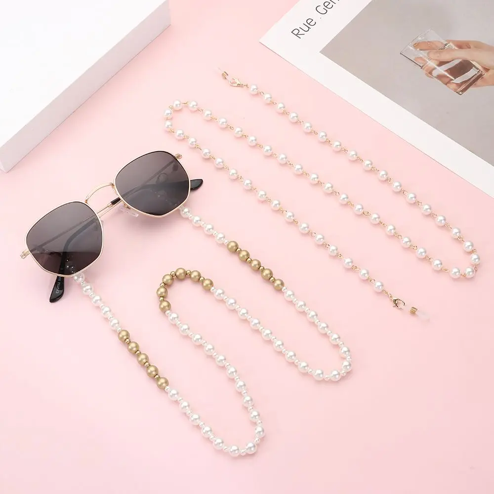 

Fashion Pearl Lanyard Hanging Neck Glasses Chain for Women Big Simulation Pearl Bead Chain Casual Sunglasses Accessories