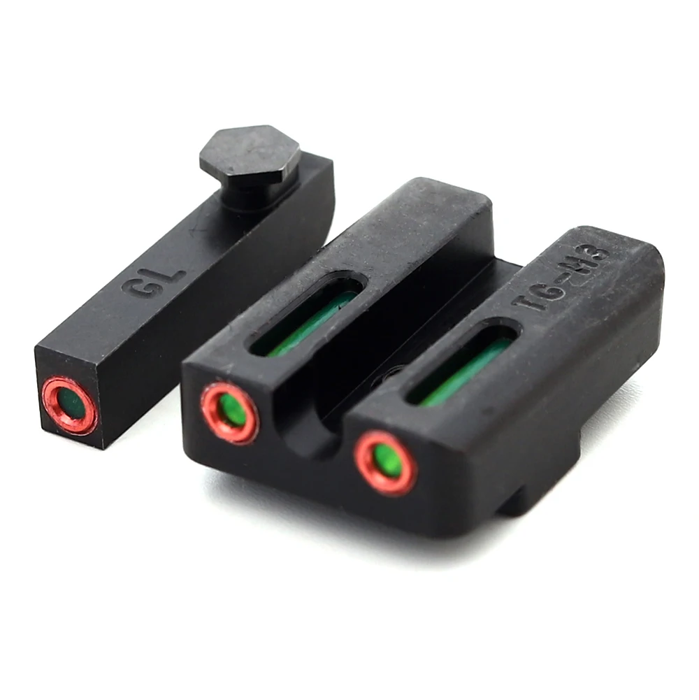 Боевой Нотч задние прицелы фокус-замок для Glock gear настоящий красный зеленый волоконно-оптический передний для Glock 17/17L/19/22/23/24/26/27/33/34/