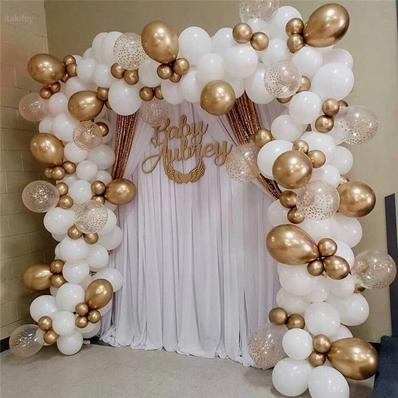 

Balloon Arch Garland Kit Supplies Rose Gold Dot Chrome Metallic Latex Ballon Wedding Anniversary Birthday Party Decor Globos