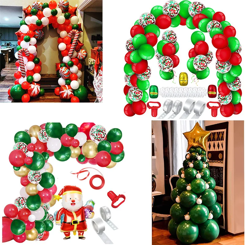 

Christmas Decorations Balloon Arch Garland Kit Xmas Party Supplies Balloon Ornaments Merry Christmas Tree Santa Claus Snowman