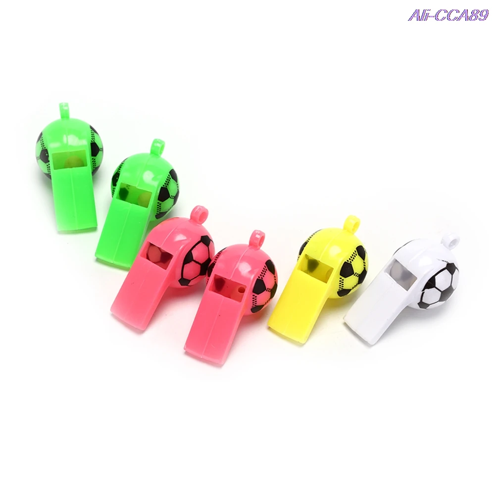 

6pcs/lot Plastic soccer football whistle cheerleading toys whistles toys with ropes Survival Outdoor Accessories 3.3*5cm