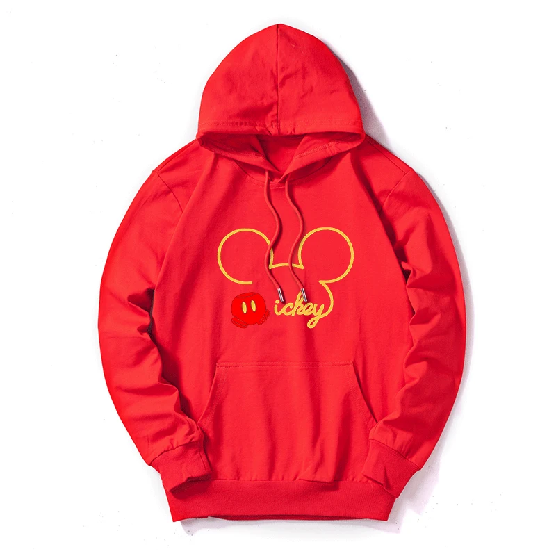 Red3 Women Sweatshirt Cotton Hoodies Autumn Winter Minnie Cartoon Hoodie Print Pullover Long Sleeve Plus Size 5XL White - Цвет: Red3